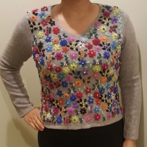 Talbots Flowered sweater